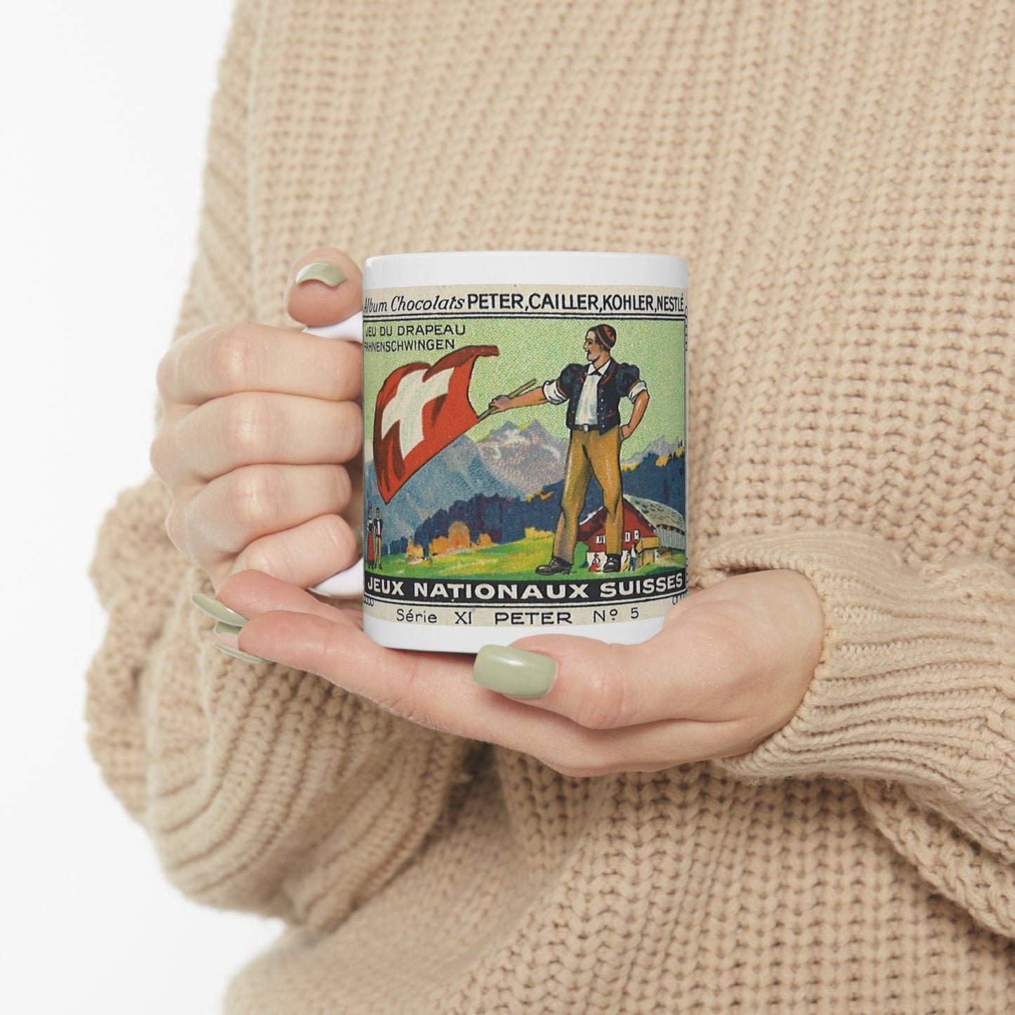 Traditional Swiss Flag Throwing | Vintage Painting Mug