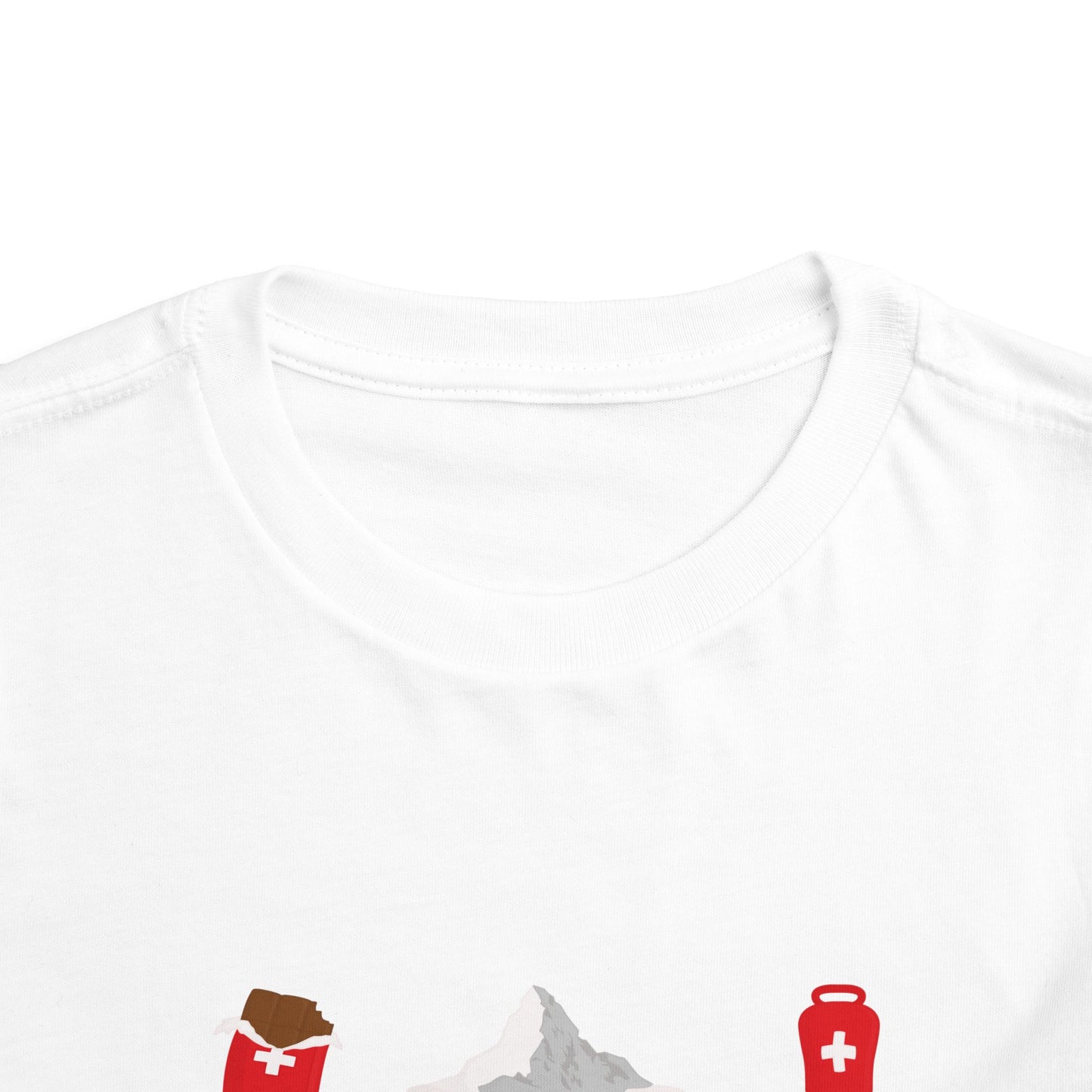 🇨🇭 Toddler Switzerland Icons T-Shirt – Cute Travel Souvenir Tee for Kids | Swiss Chocolate, Cows, Matterhorn & More! 👶✈️