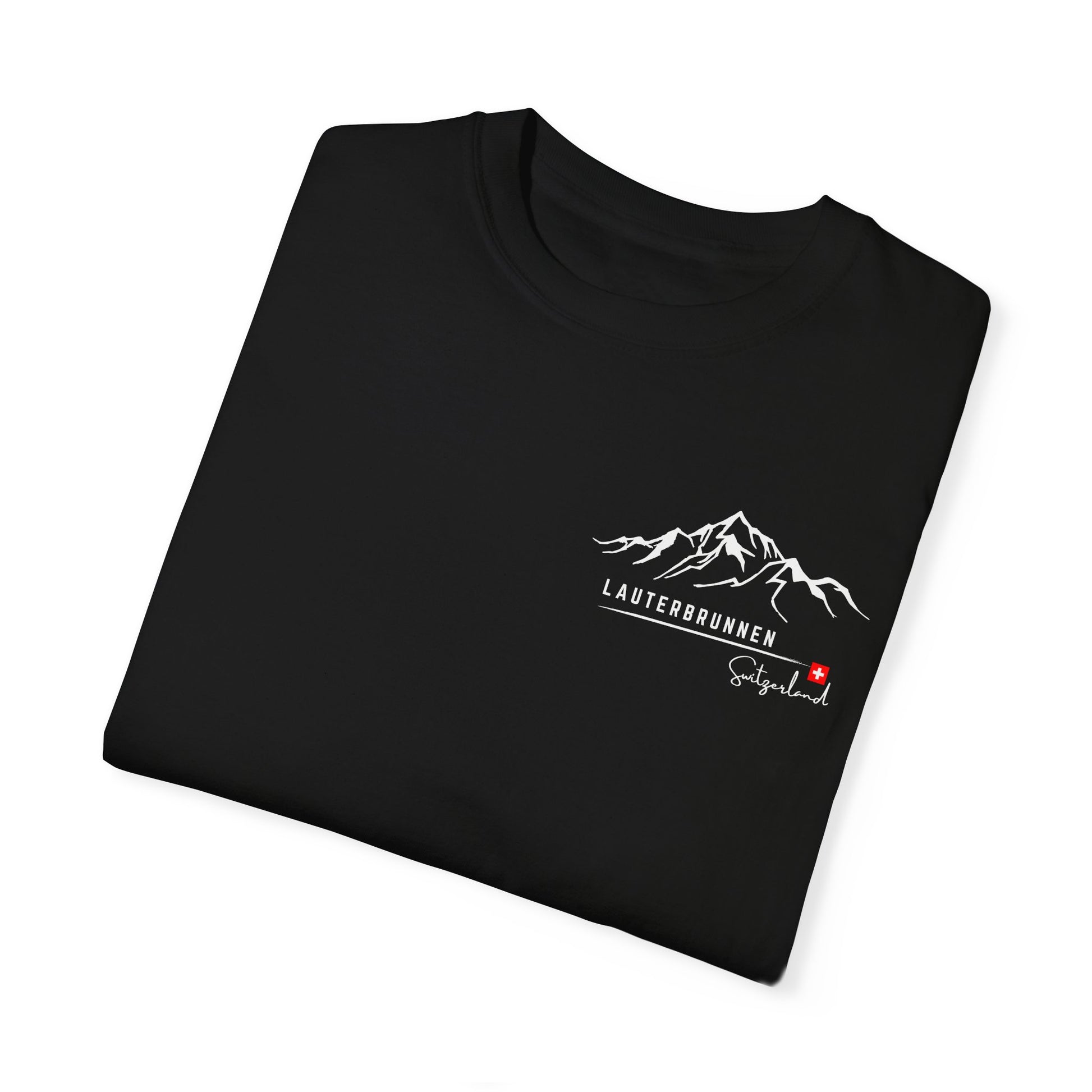 Swiss Alps mountain badge t-shirt for outdoor lovers