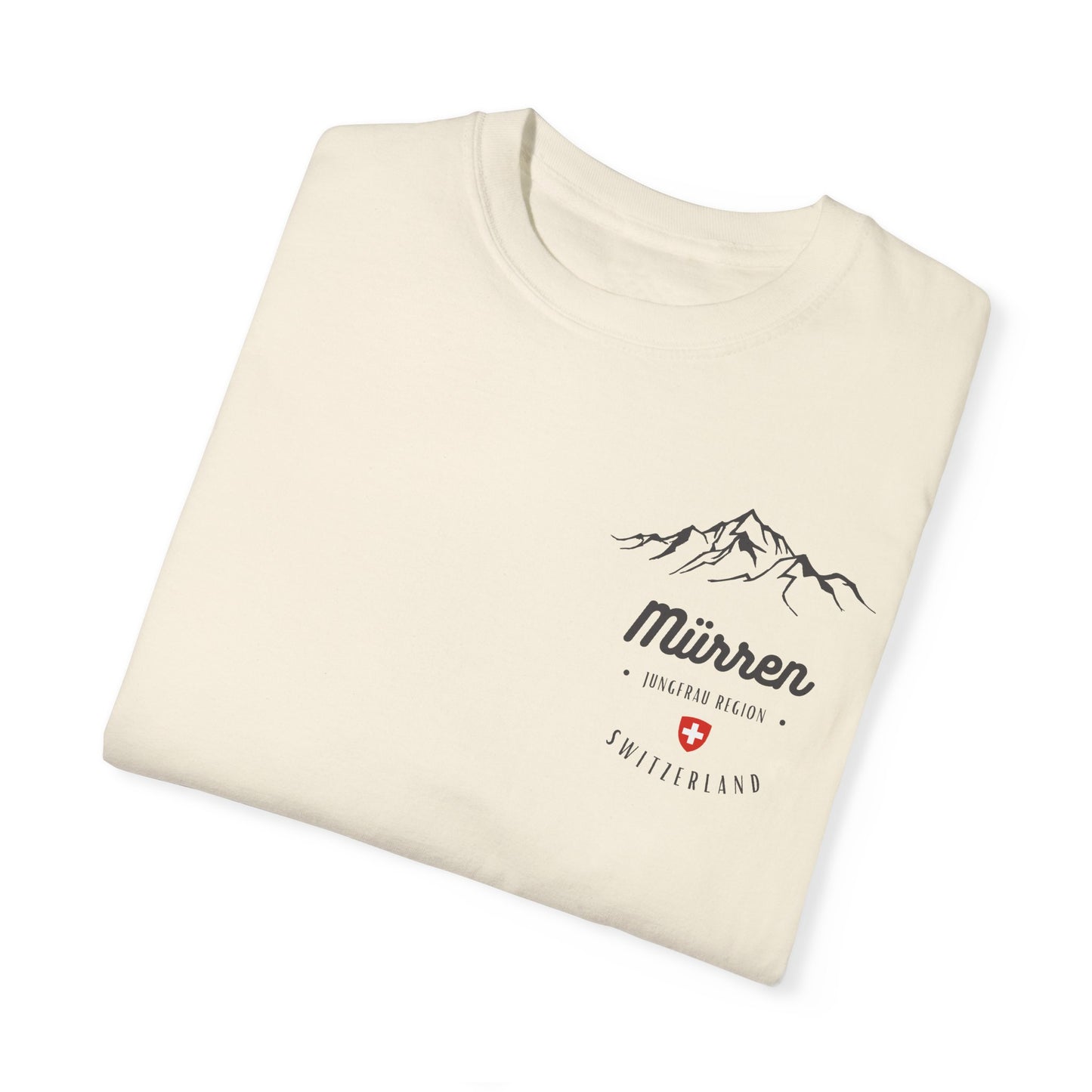 Swiss Alps hiking and adventure tee with Jungfrau Region graphics