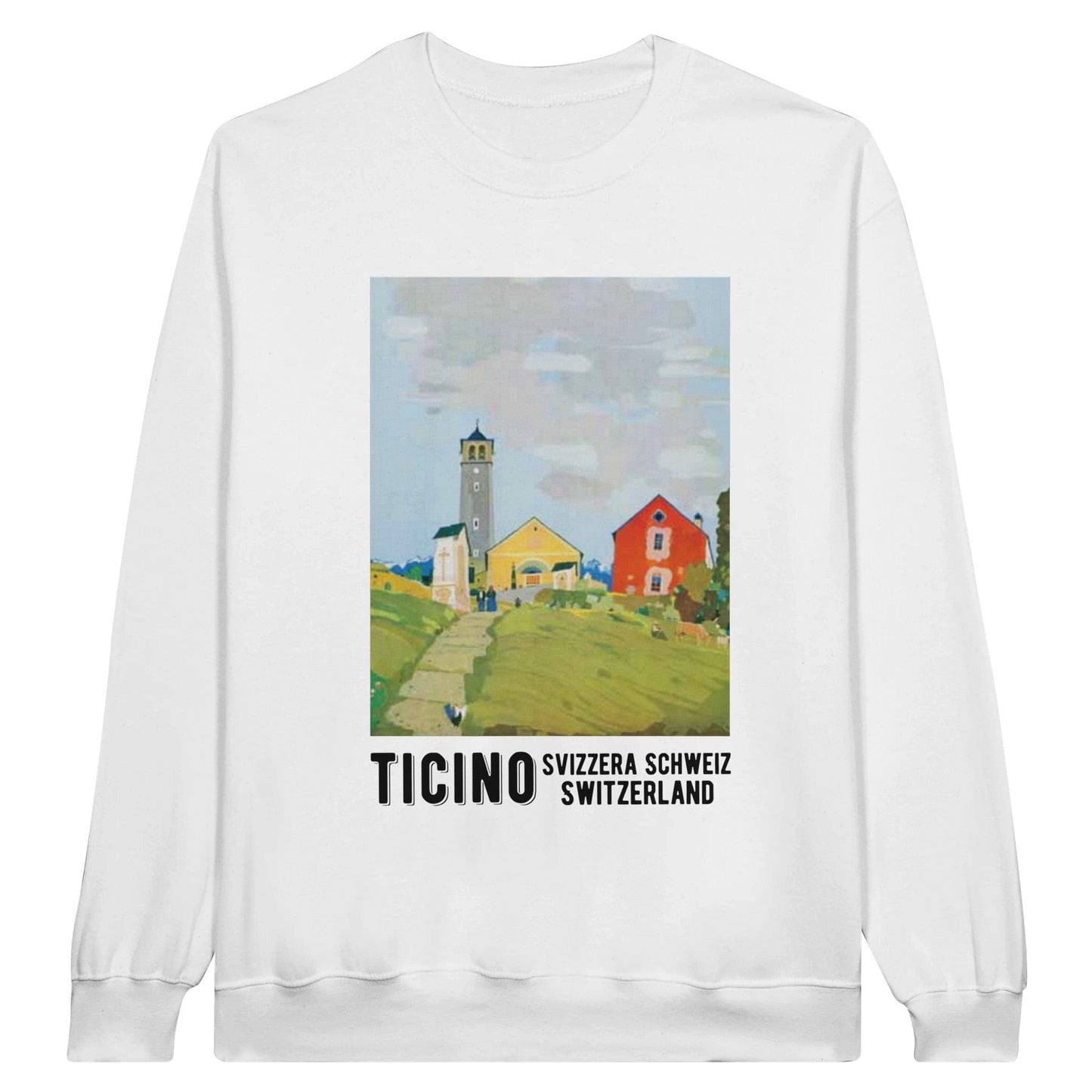 Ticino, Switzerland Vintage Travel Sweatshirt with a vintage travel poster design