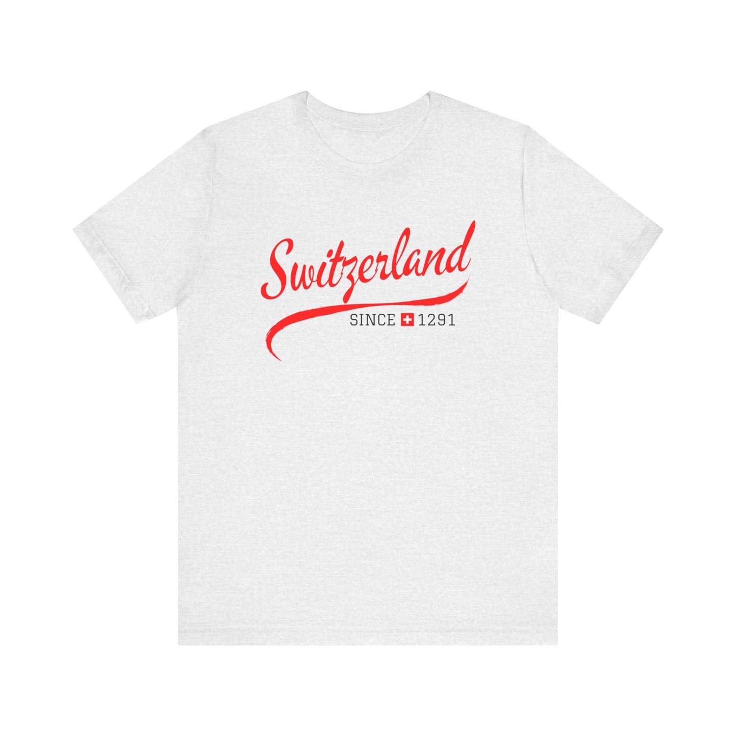Classic Swiss souvenir T-shirt featuring "Switzerland Since 1291" design