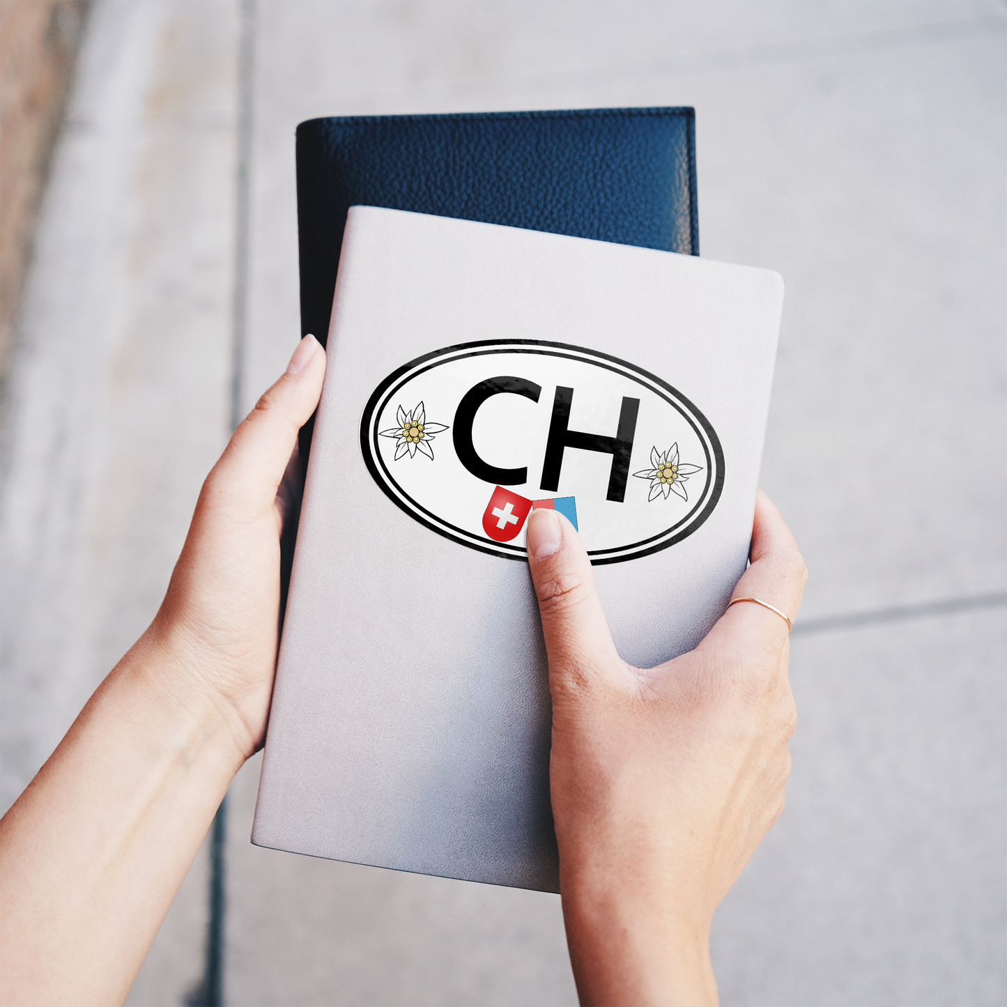 Travel souvenir Ticino CH oval sticker for Switzerland fans and collectors