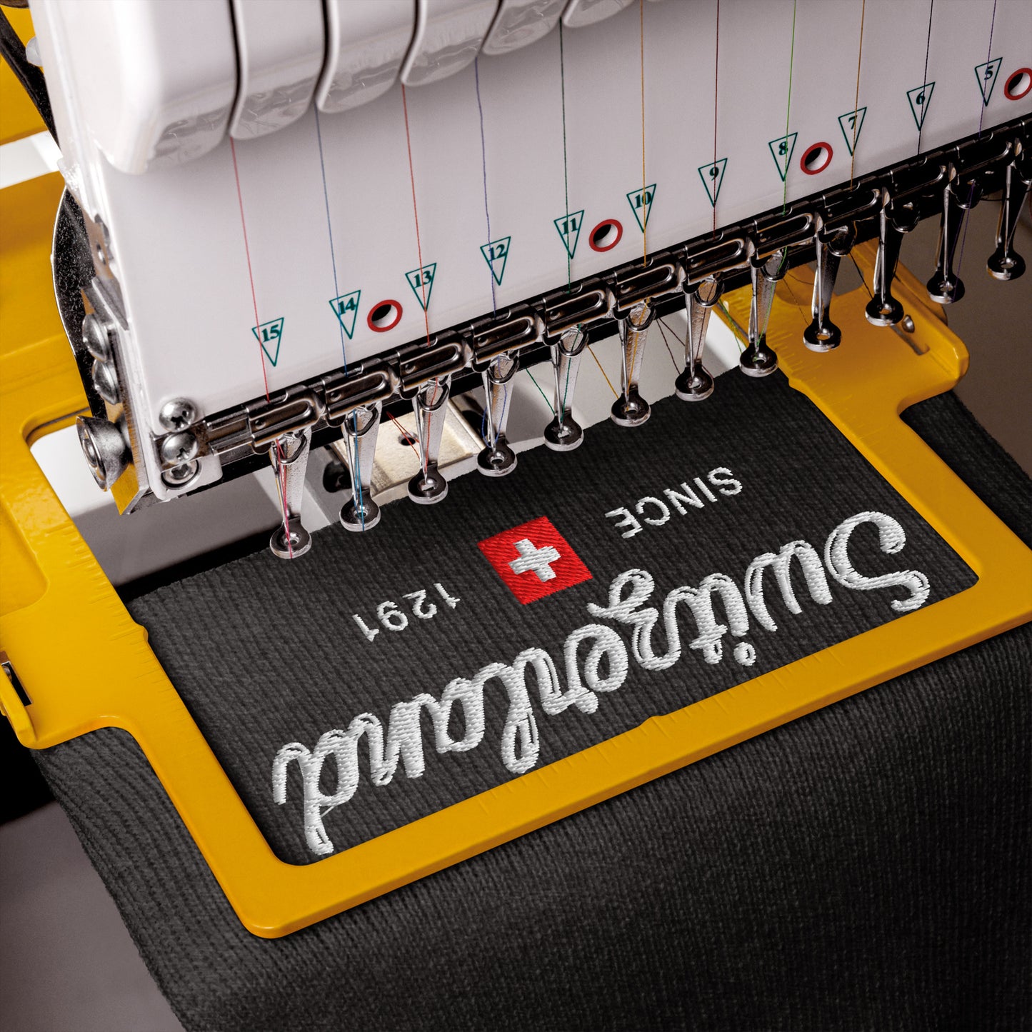 Dark gray Switzerland beanie featuring Swiss cross and heritage embroidery.