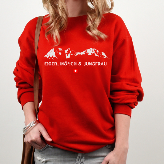 Eiger, Mönch, and Jungfrau Swiss Alps Skyline Sweatshirt