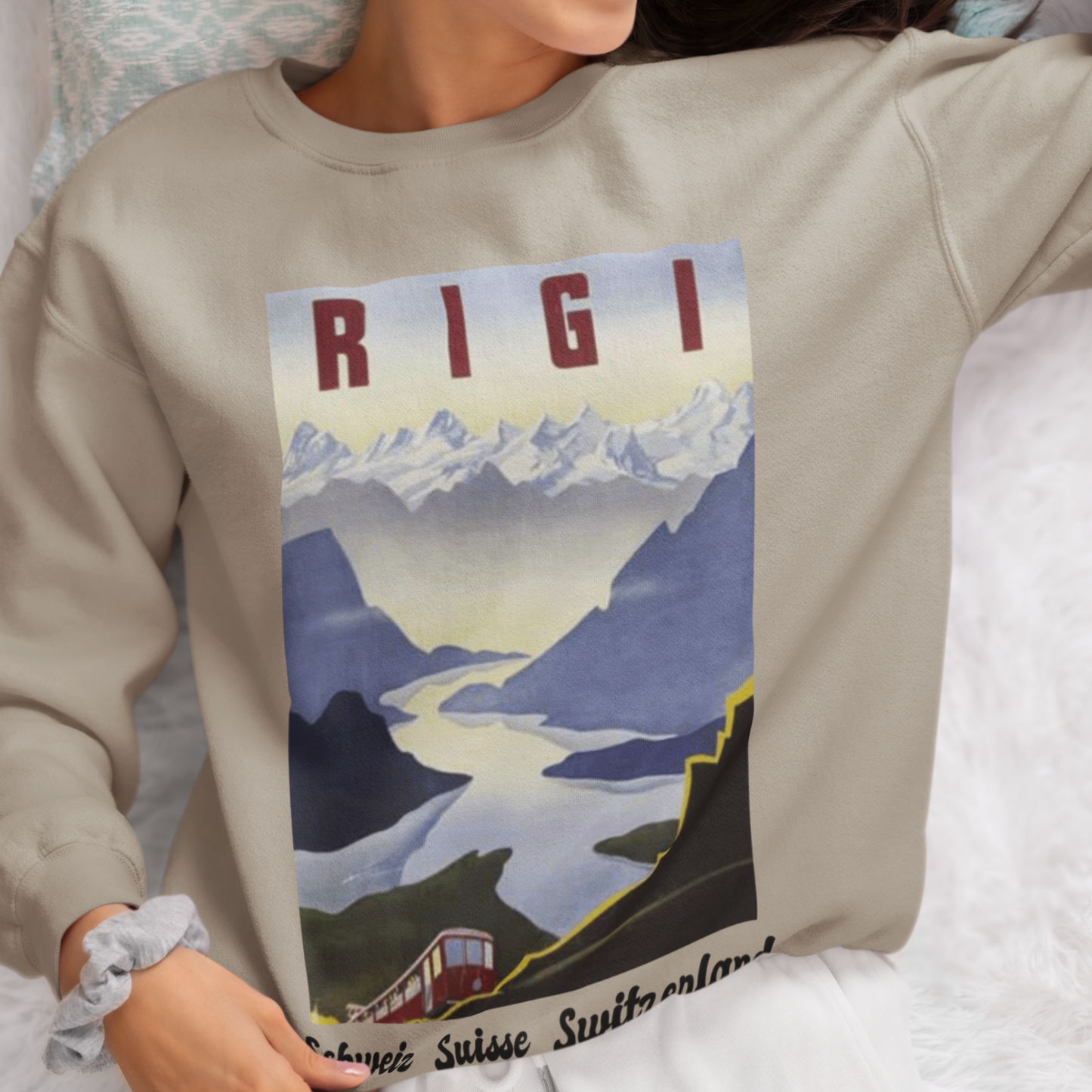 Rigi, Switzerland Retro Travel Sweatshirt
