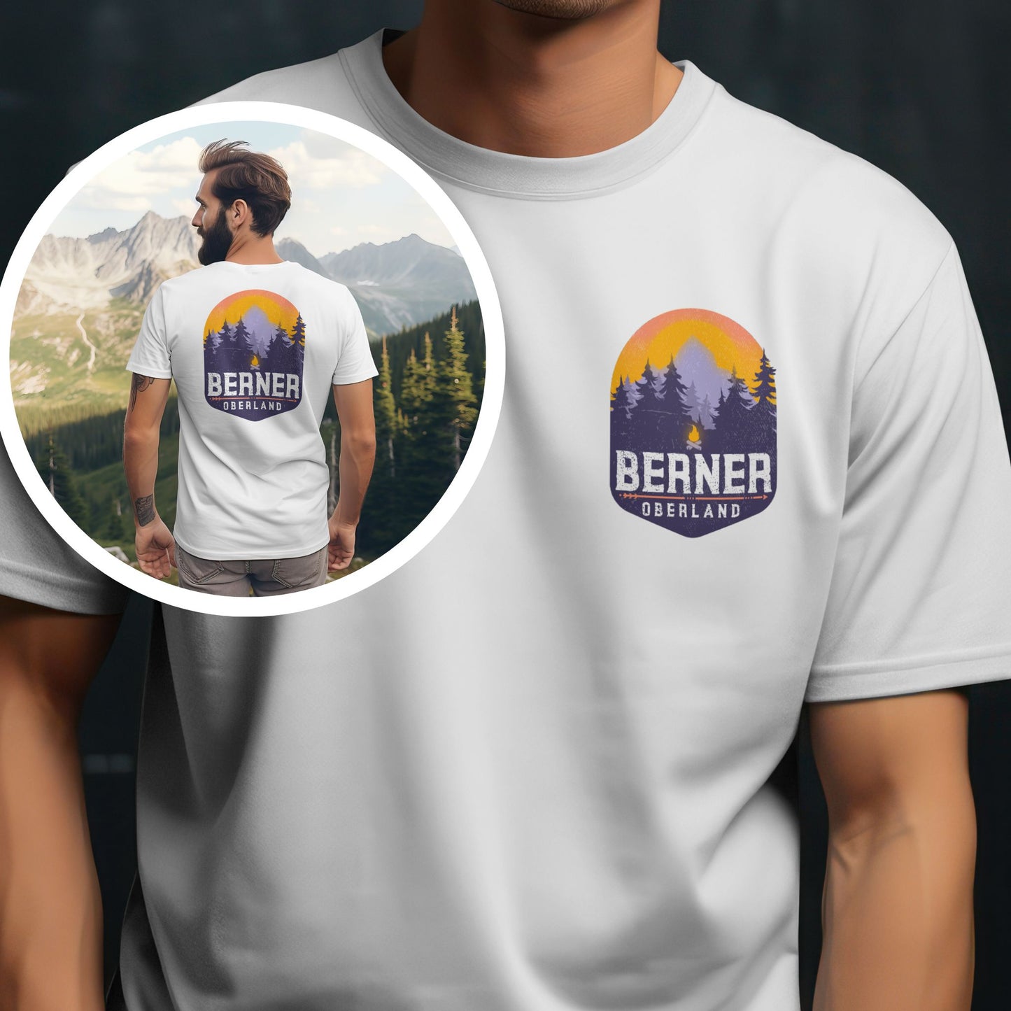 Berner Oberland Switzerland shirt front and back view