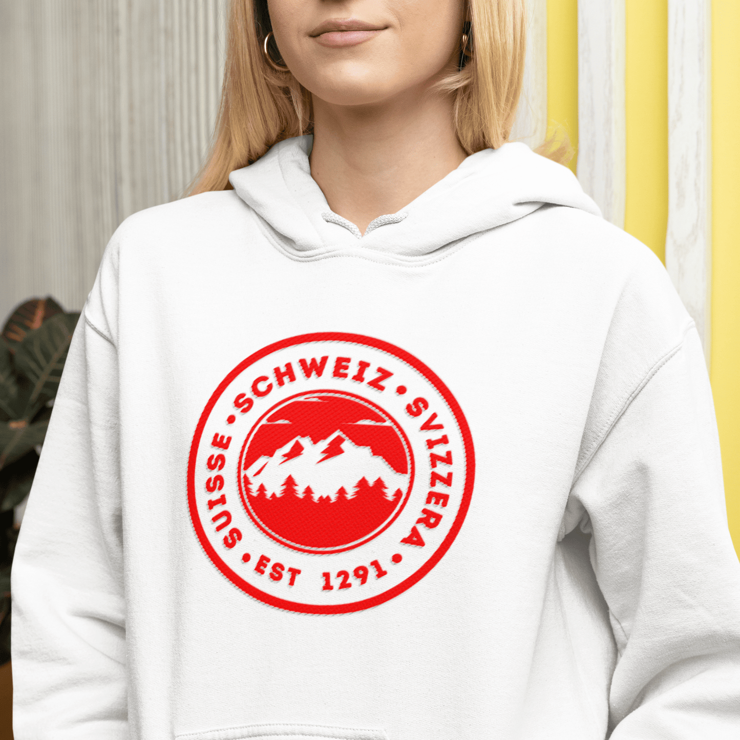 Suisse - Schweiz - Svizzera Est. 1291 Mountain Adventure Badge Hoodie