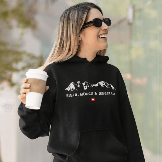 Swiss Alps Eiger, Mönch, and Jungfrau skyline unisex hoodie