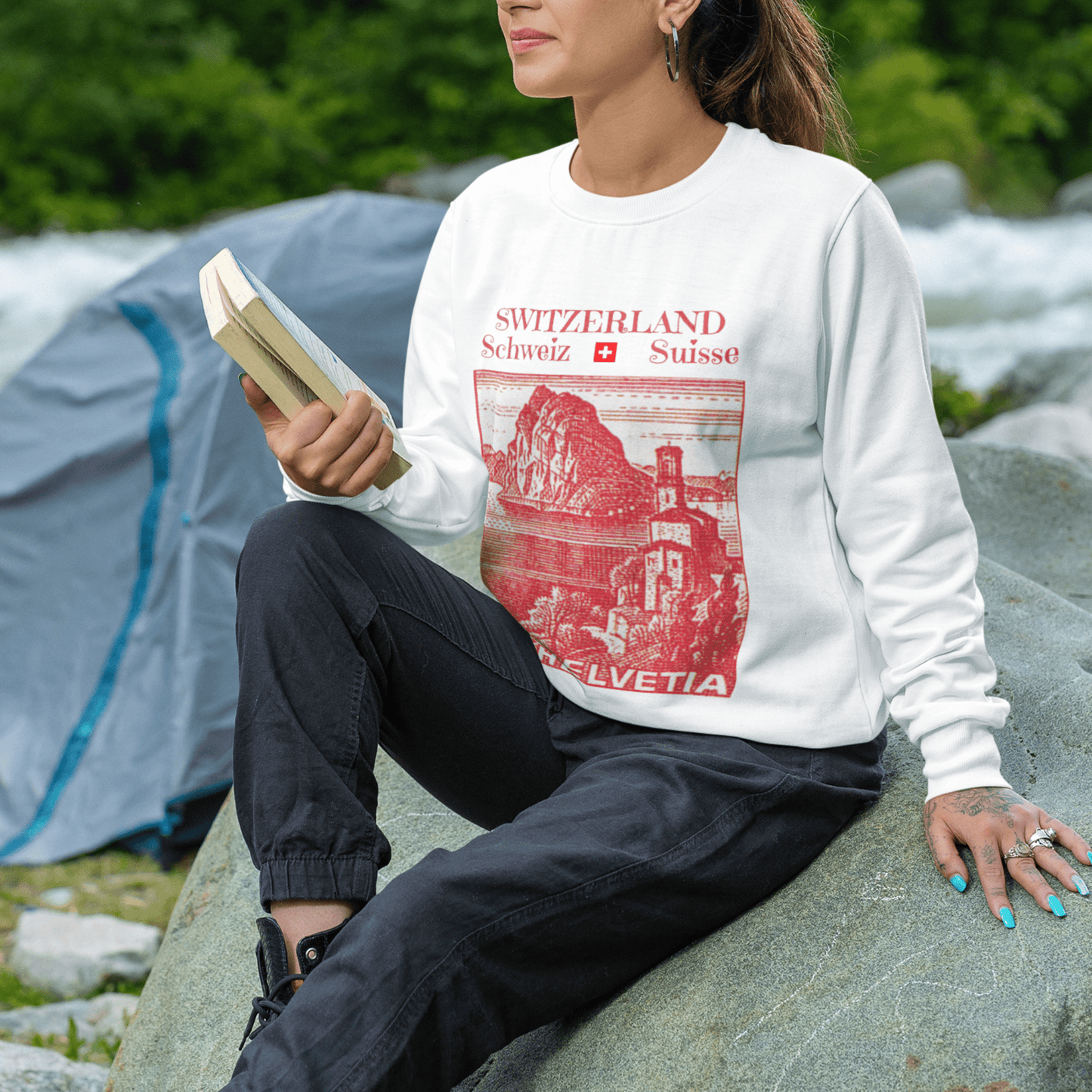 Ticino, Switzerland | Vintage Stamp Sweatshirt