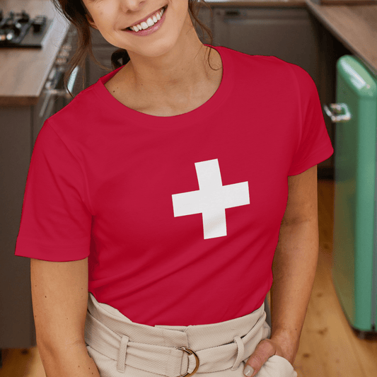 Swiss flag t-shirt patriotic for women