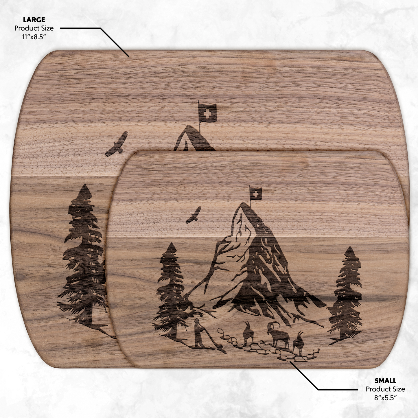 Premium Matterhorn cutting board with alpine design - unique Swiss gift for kitchen decor and entertaining enthusiasts
