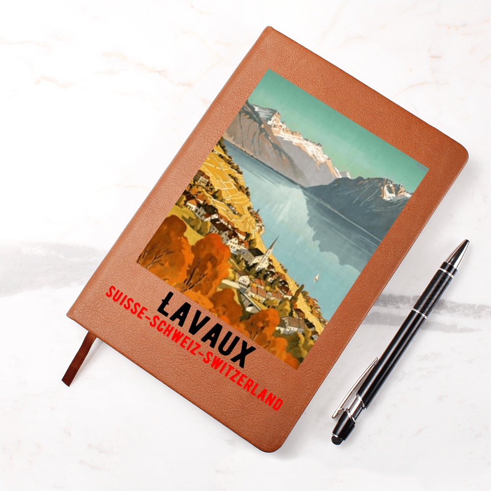 Lavaux Switzerland Leather Journal - UNESCO World Heritage vineyard-inspired design