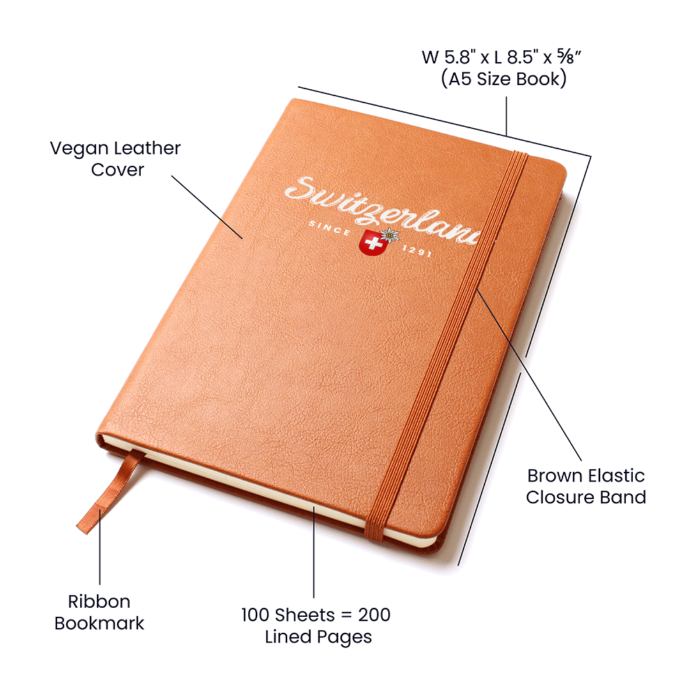 Minimalist Switzerland notebook perfect for journaling and gifting