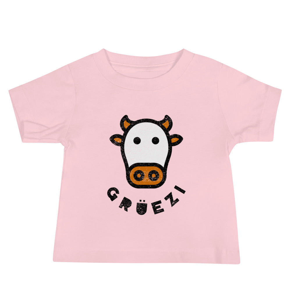 baby staple tee pink Cute Grüezi Switzerland themed t-shirt