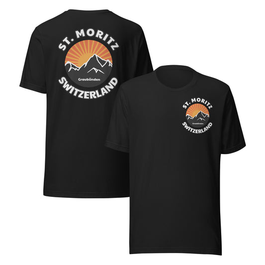 St. Moritz Switzerland unisex t-shirt front and back design