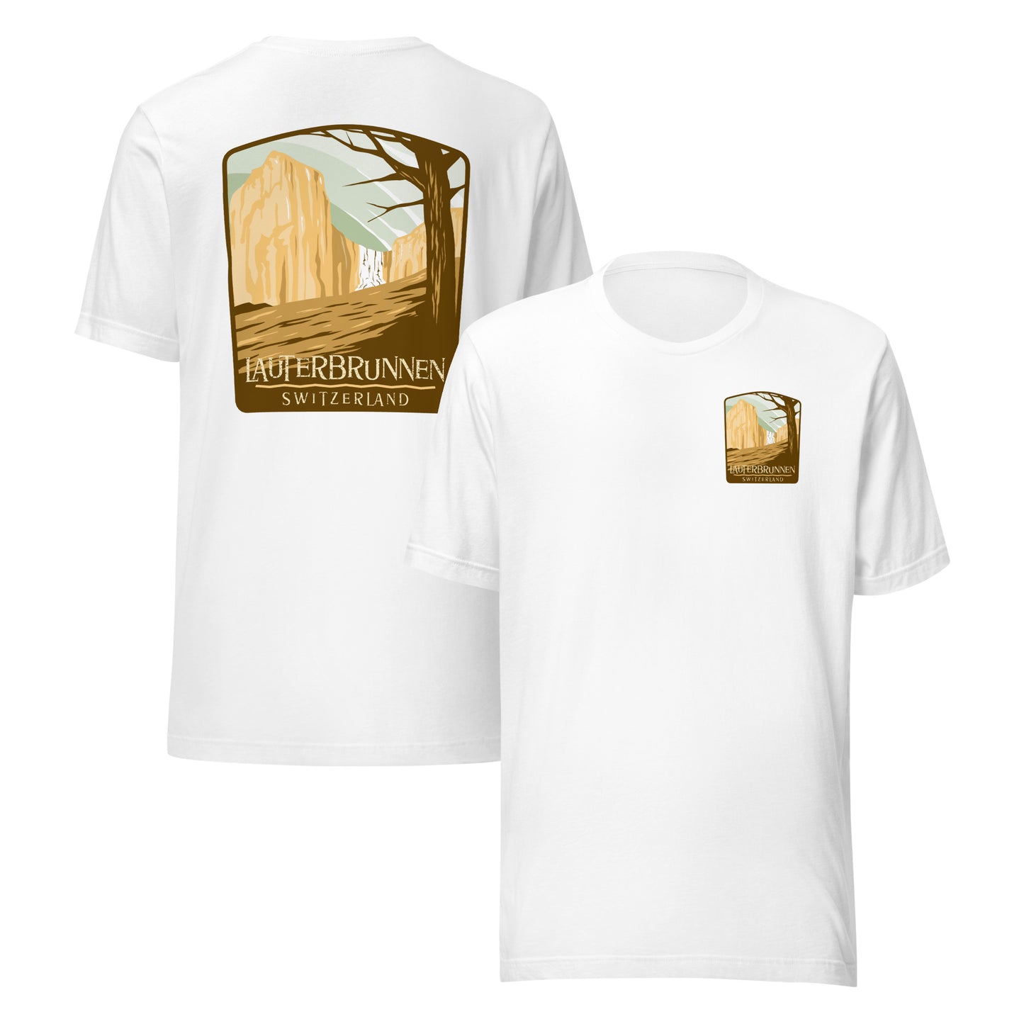 Scenic Swiss travel shirt in Army, Ash, and White