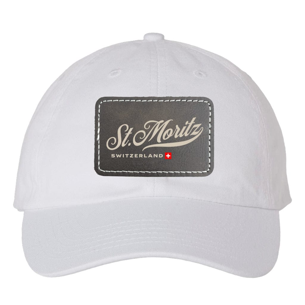 St. Moritz Bio-Washed Classic Dad Hat with Rectangle Leather Patch - Perfect for travel and nature enthusiasts!