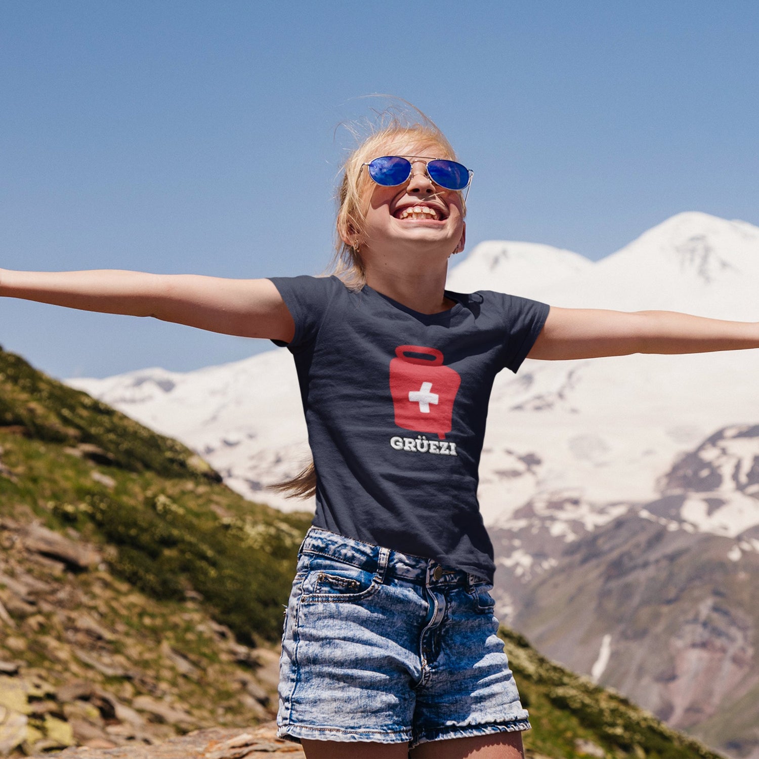 Swiss travel charming icons baby bodysuit