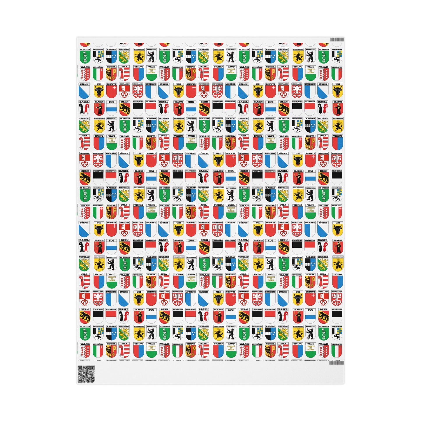 Swiss Cantons Wrapping Paper 🇨🇭 – Unique Switzerland Gift Wrap with Canton Flags | Perfect for Swiss Fans, Birthdays & Travel Gifts 🎁