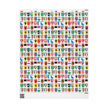 Swiss Cantons Wrapping Paper 🇨🇭 – Unique Switzerland Gift Wrap with Canton Flags | Perfect for Swiss Fans, Birthdays & Travel Gifts 🎁