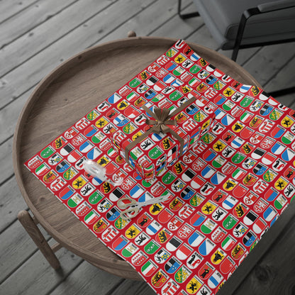 Swiss cantons crests wrapping paper design