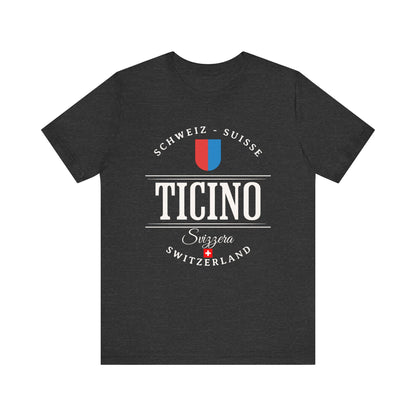 Ticino Switzerland heritage T-shirt with a stylish typography design