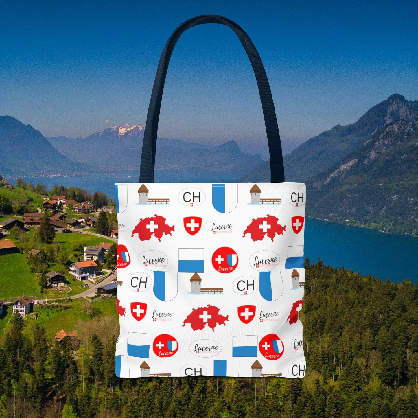Lucerne, Switzerland Heritage All-Over Print Tote Bag