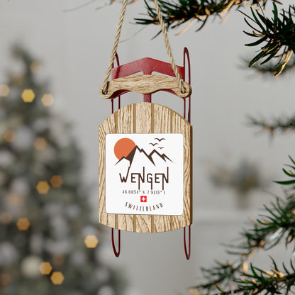wooden Wengen souvenir Christmas decoration