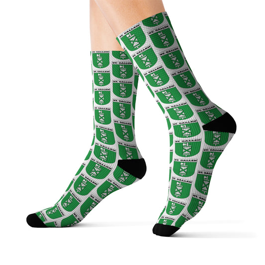 Pair of Swiss Canton of St. Gallen Coat of Arms Sublimation Socks