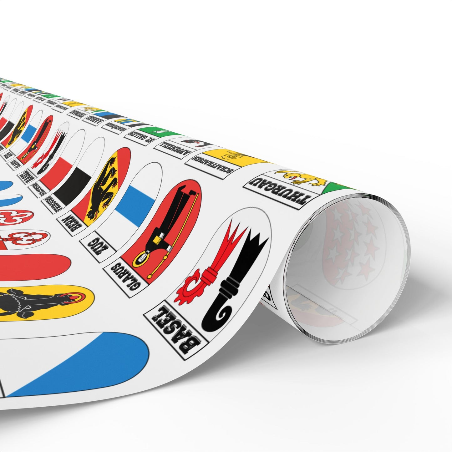 Swiss canton flags wrapping paper