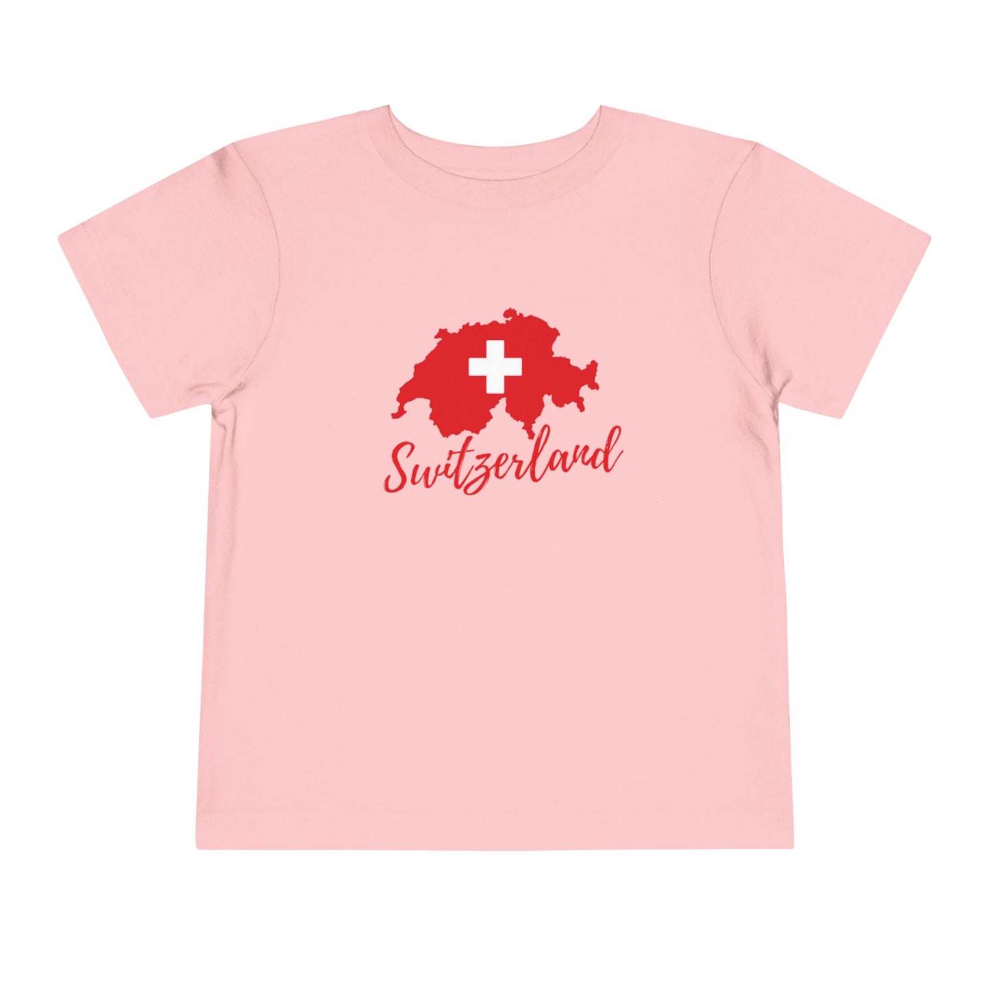 Swiss souvenir toddler t-shirt featuring the Switzerland map