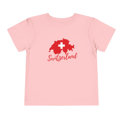 Swiss souvenir toddler t-shirt featuring the Switzerland map