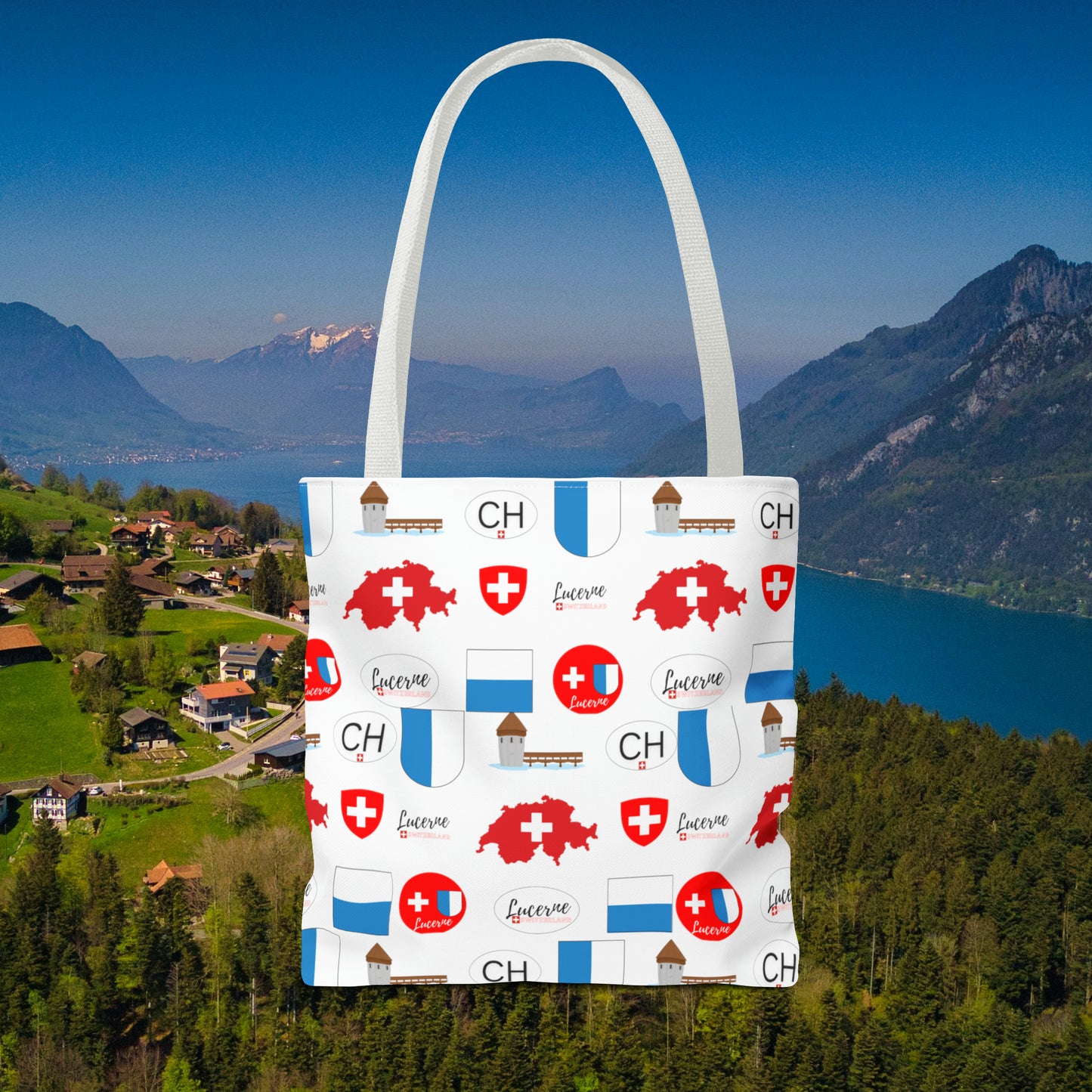 Lucerne, Switzerland Heritage All-Over Print Tote Bag