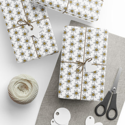 Edelweiss flower wrapping paper design