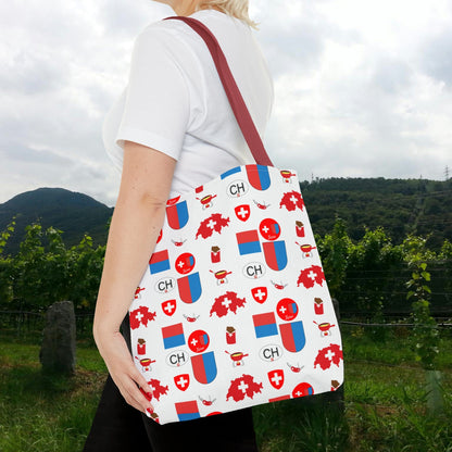 Ticino, Switzerland | Travel Icons Pattern | Tote Bag (AOP)