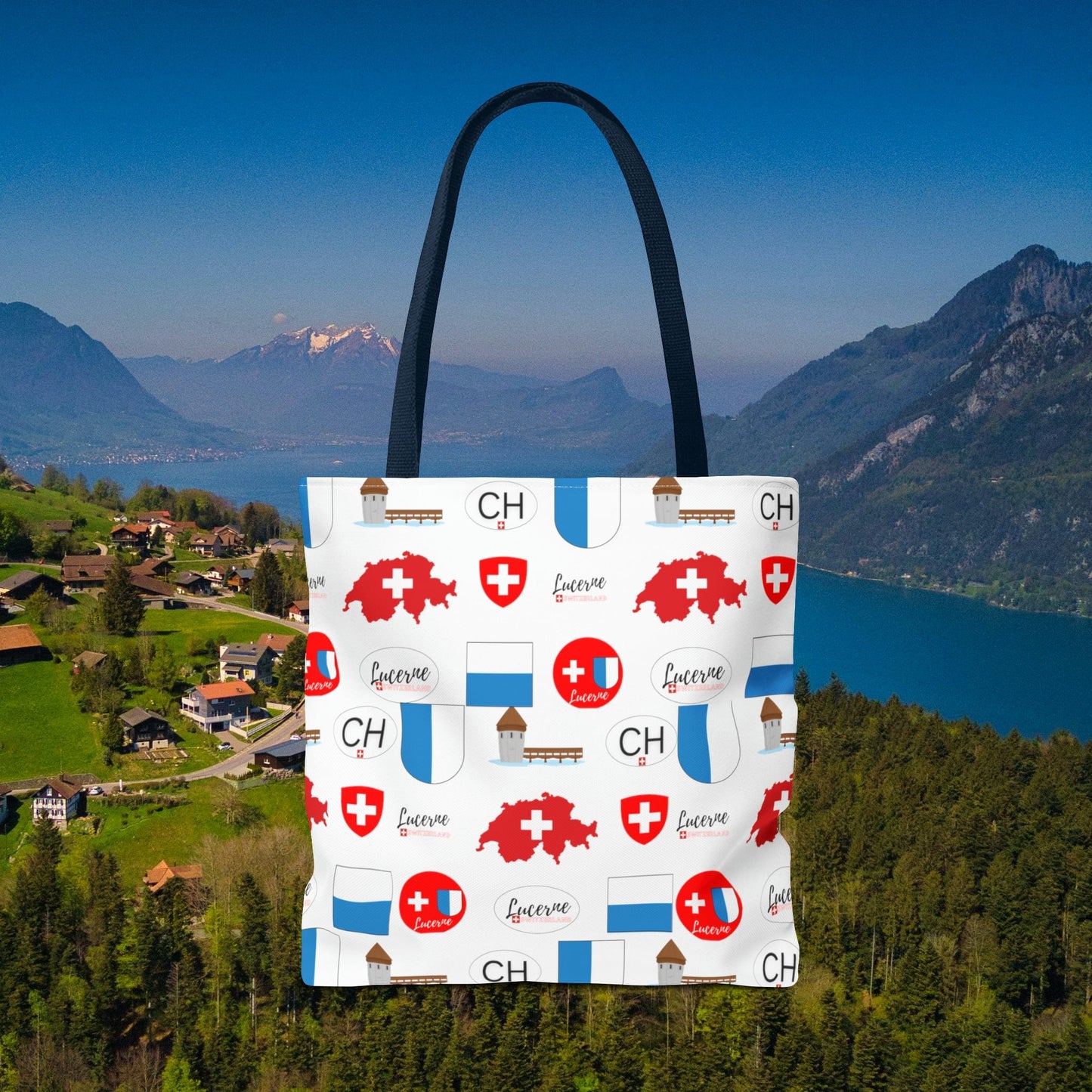 Lucerne, Switzerland Heritage All-Over Print Tote Bag