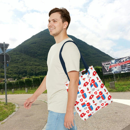 Ticino, Switzerland | Travel Icons Pattern | Tote Bag (AOP)