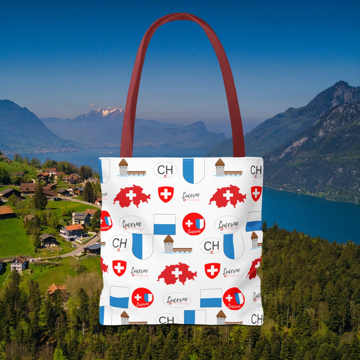 Lucerne, Switzerland Heritage All-Over Print Tote Bag