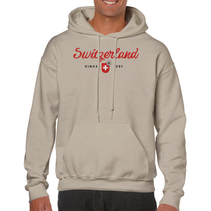 Switzerland Since 1291 | Unisex Hoodie: Embrace Swiss Heritage with Coat of Arms & Edelweiss Design