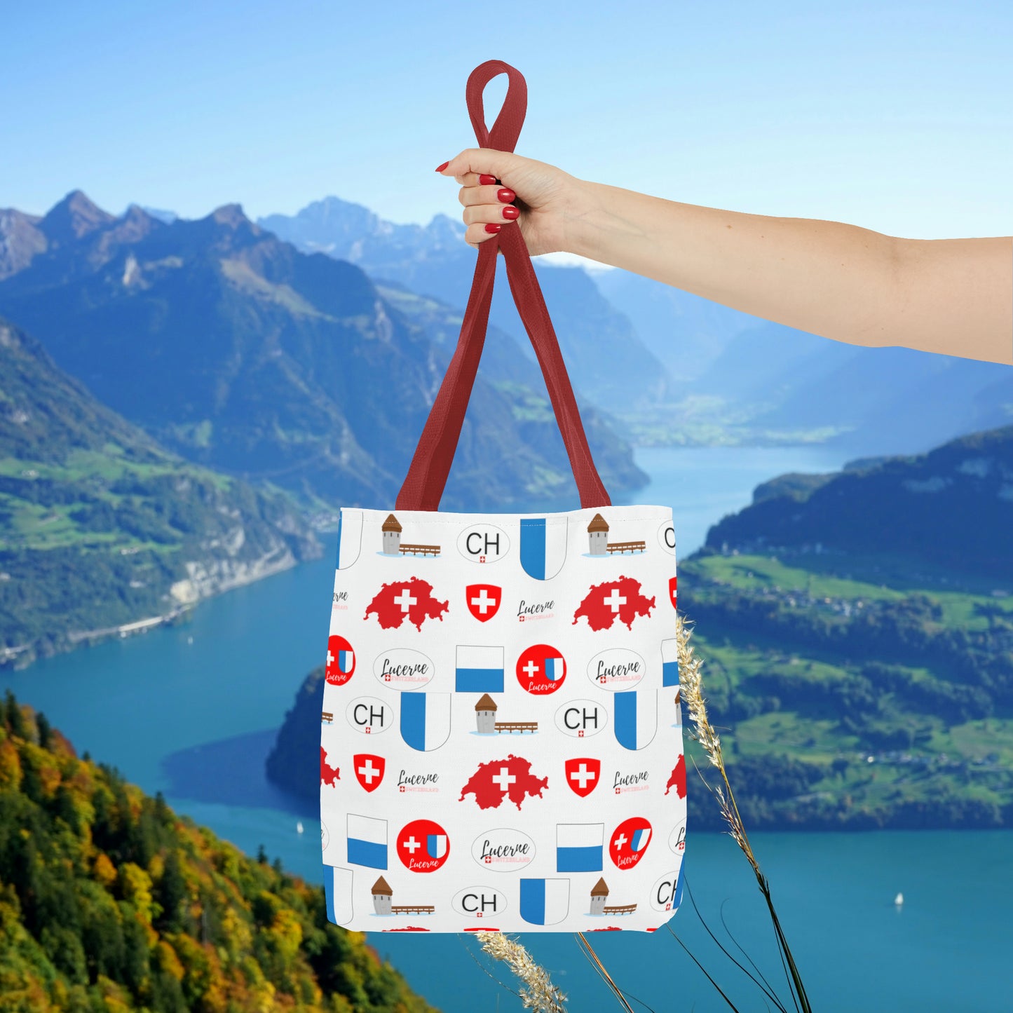 Lucerne, Switzerland Heritage All-Over Print Tote Bag