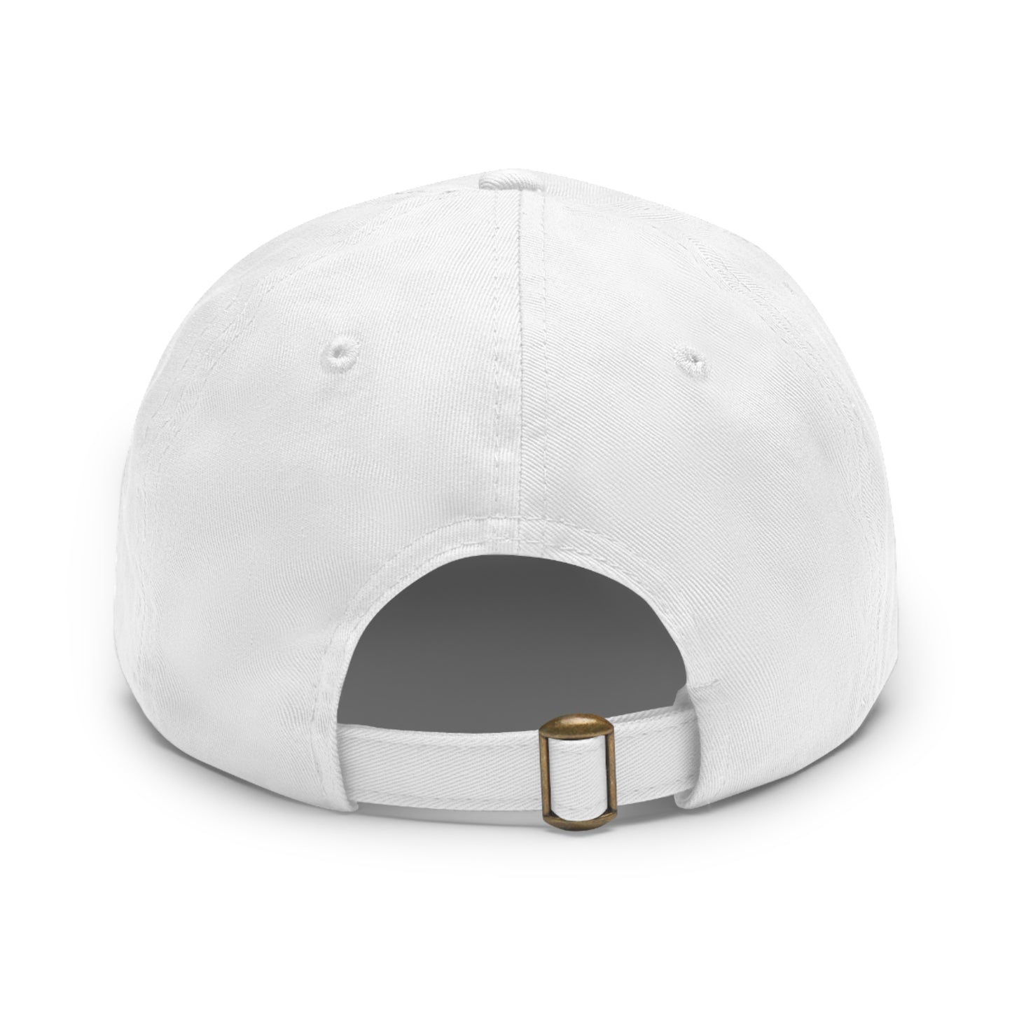 Mountain Patch Dad Hat — Leather Round Adventure Cap