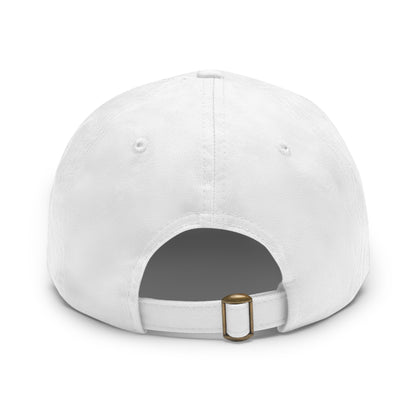 Mountain Patch Dad Hat — Leather Round Adventure Cap