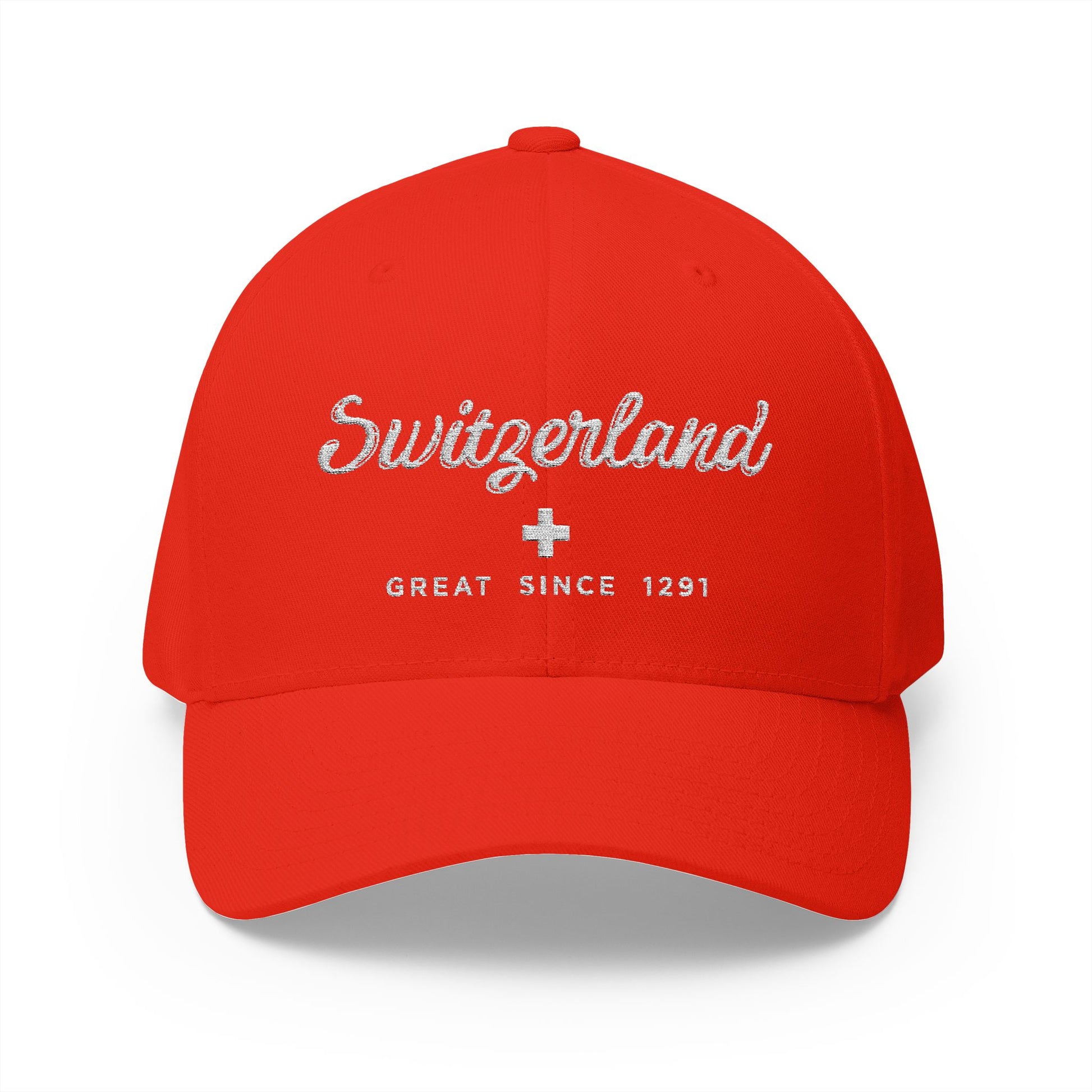 Switzerland Great Since 1291 structured cap in red – Swiss pride souvenir hat"