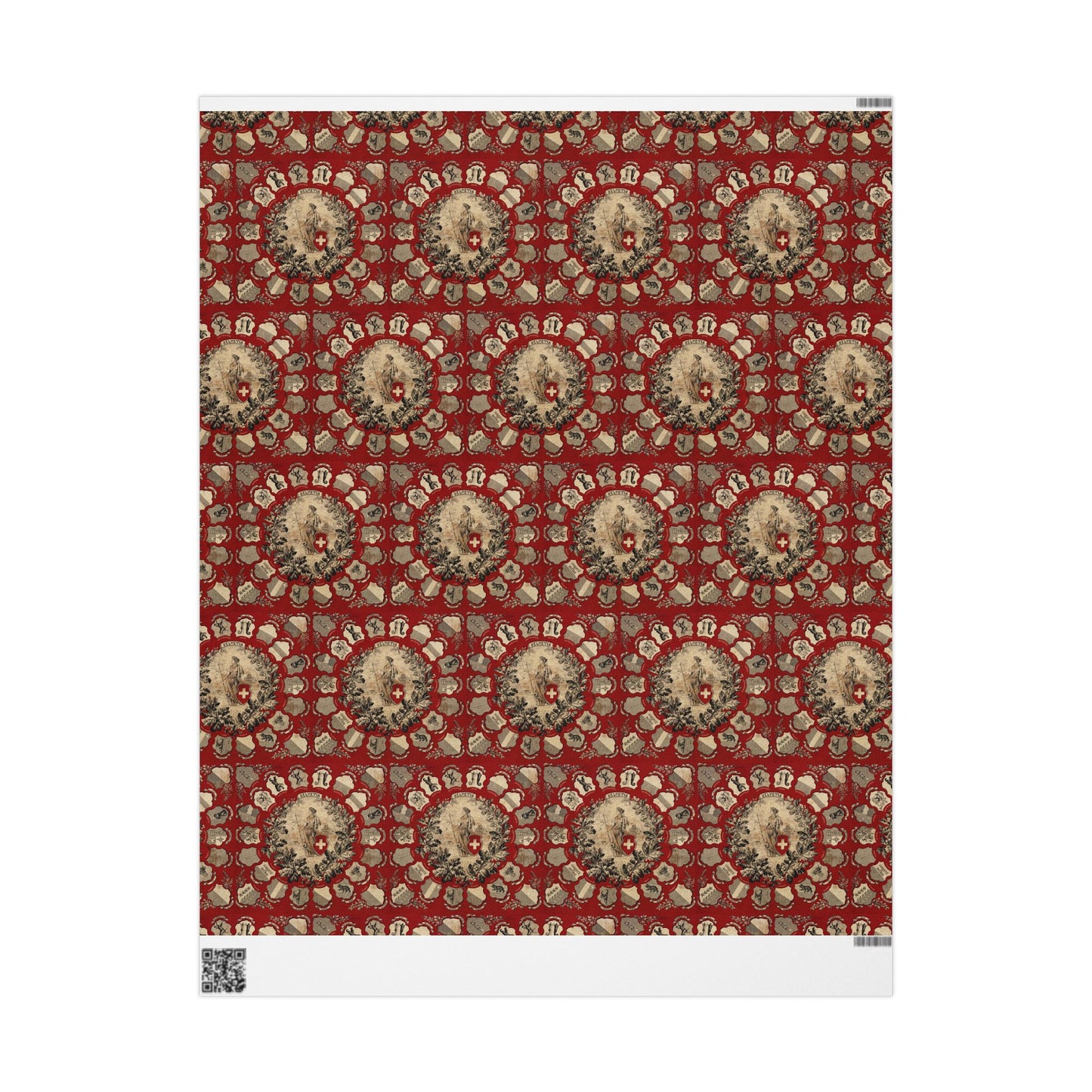 elegant Swiss cantons gift wrap sheet