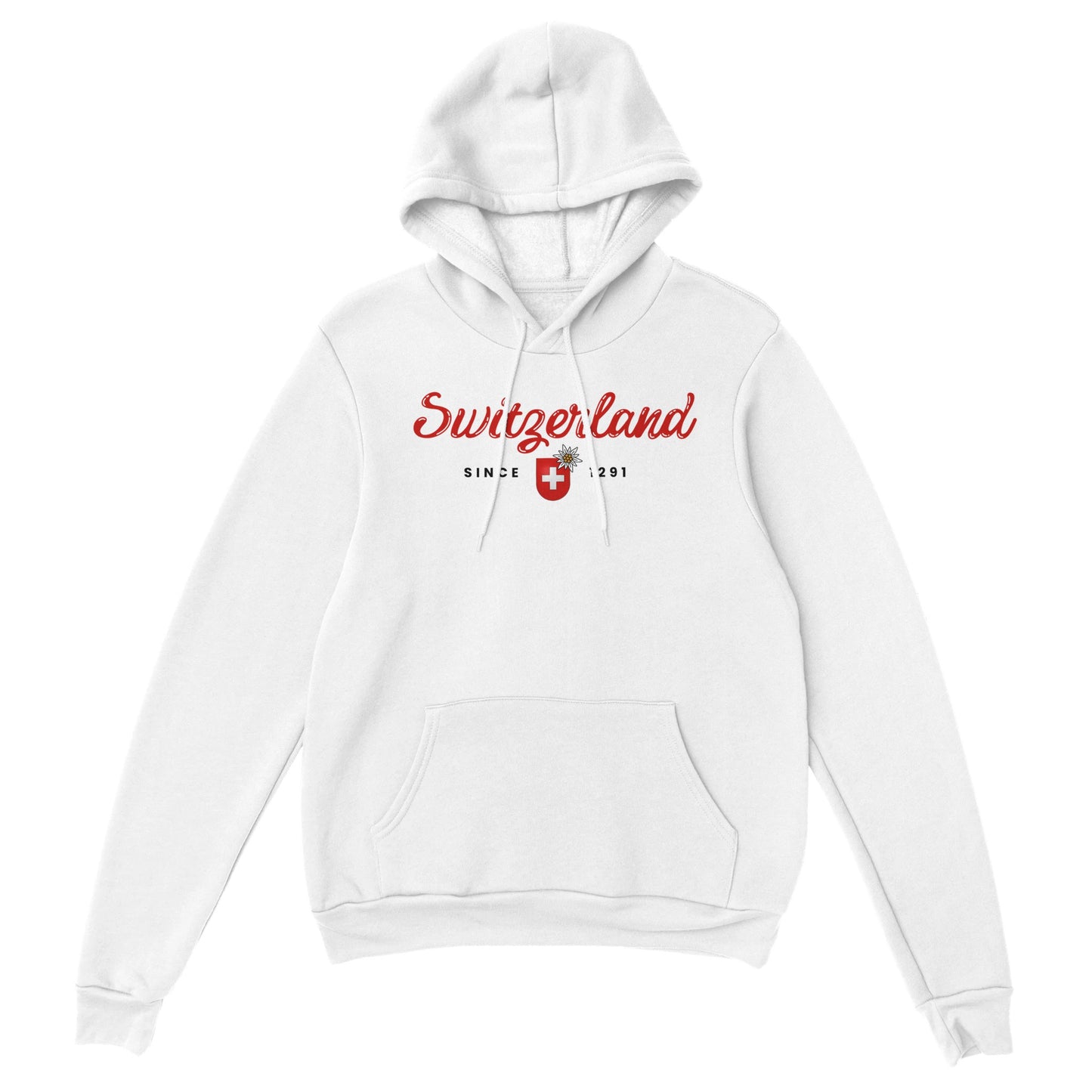 Switzerland Since 1291 | Unisex Hoodie: Embrace Swiss Heritage with Coat of Arms & Edelweiss Design