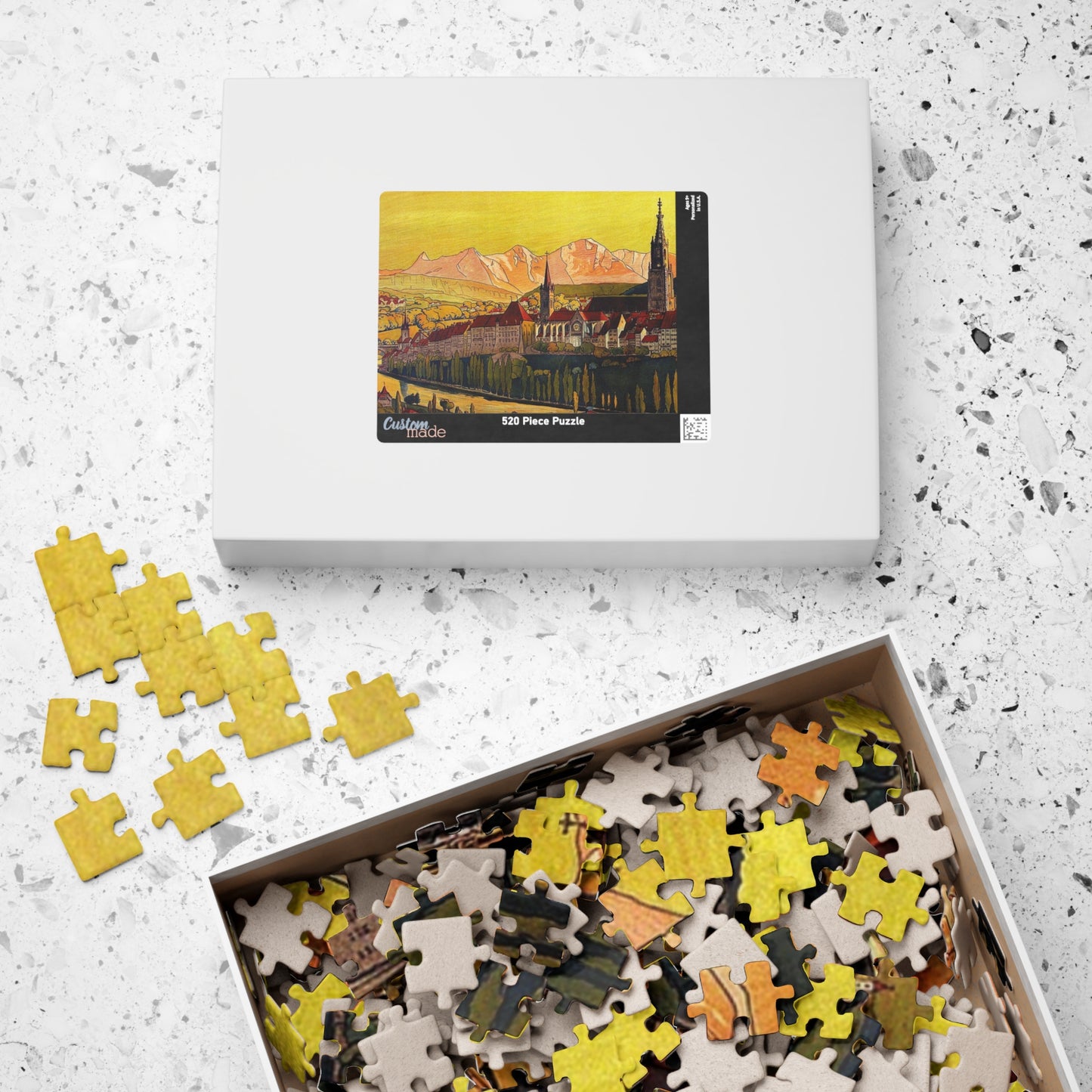Vintage Bern old town puzzle with premium quality pieces and nostalgic Swiss capital artwork