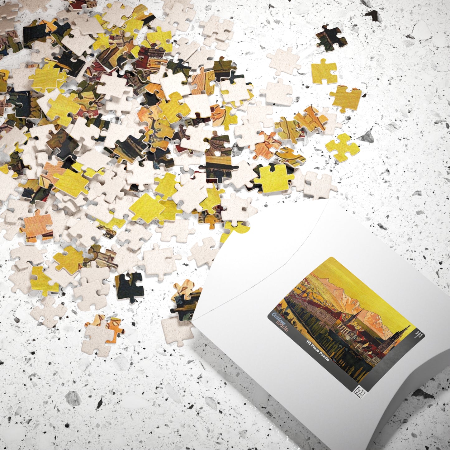 Bern vintage puzzle pieces with glossy laminated finish and precision-cut edges