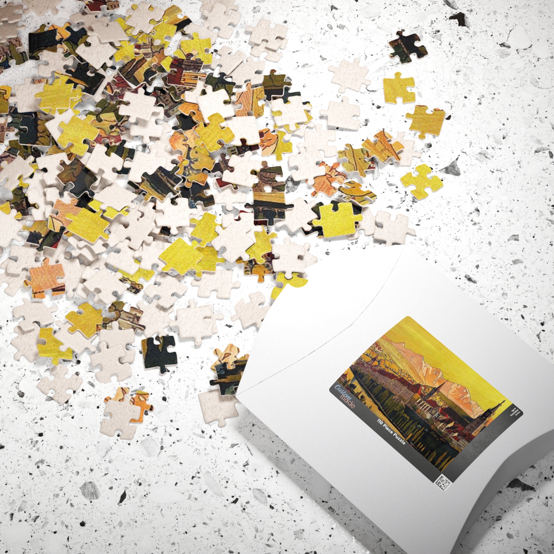 Bern vintage puzzle pieces with glossy laminated finish and precision-cut edges