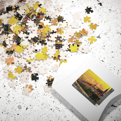 Bern vintage puzzle pieces with glossy laminated finish and precision-cut edges